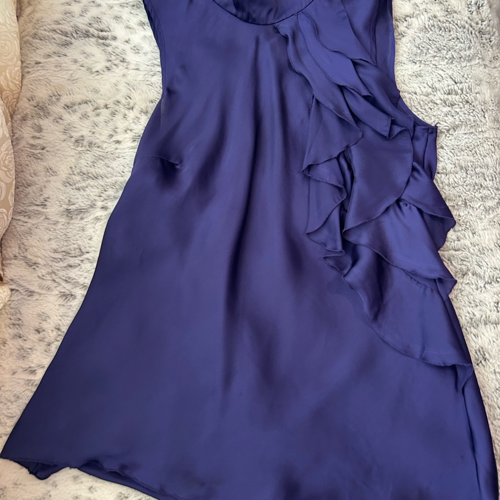 Kenar Purple Sleeveless Ruffled Blouse